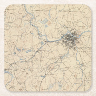 Lowell, Massachusetts Square Paper Coaster