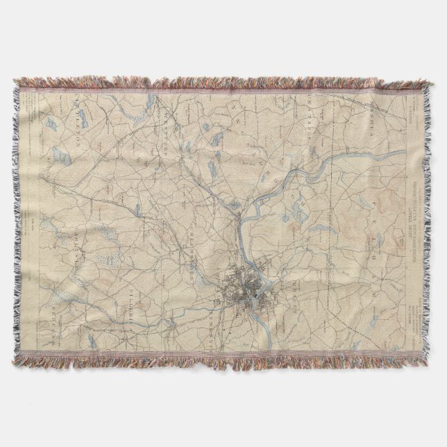 Lowell, Massachusetts Throw Blanket (Front)