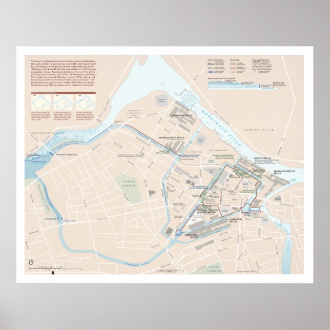 Lowell National Historical Park Map (1999)  Poster (Front)