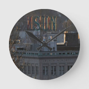 LOWELL SUN BUILDING ROUND CLOCK