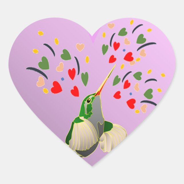 LOWER BEIJA-FLOR HEART STICKER (Front)