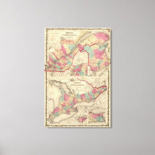 Lower Canada and New Brunswick Upper Canada Canvas Print