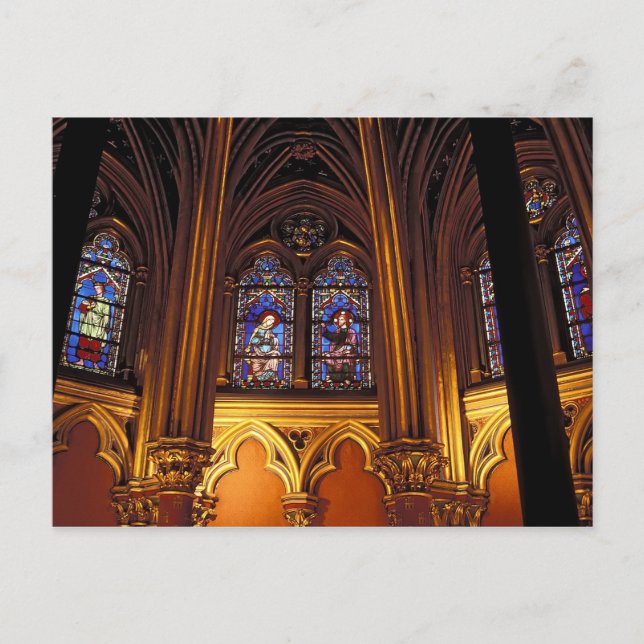 Lower chapel of La Sainte-Chapelle, Paris, 2 Postcard (Front)