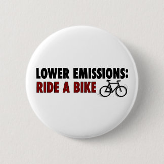Lower Emissions Ride A Bike 6 Cm Round Badge