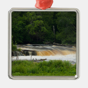 Lower Falls At Tahquamenon Metal Tree Decoration