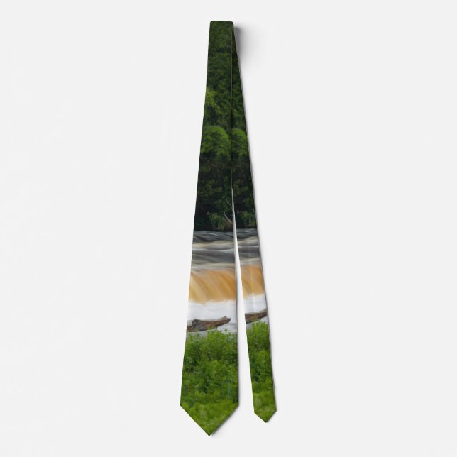 Lower Falls At Tahquamenon Neck Tie (Front)