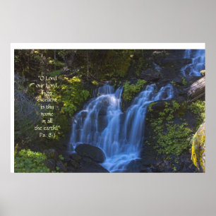 Lower Falls Creek Waterfall HDR Print w/Scripture