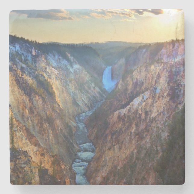 Lower Falls from Artist's Point Stone Coaster (Front)