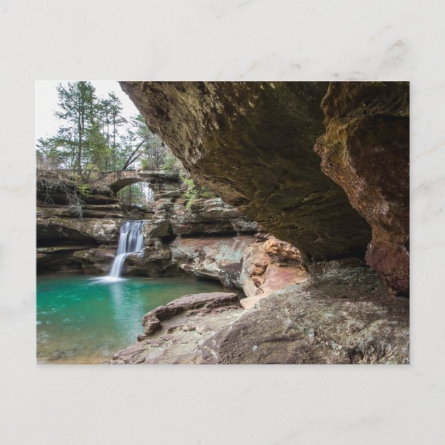 Lower Falls, Old Man's Cave, Ohio Postcard (Front)