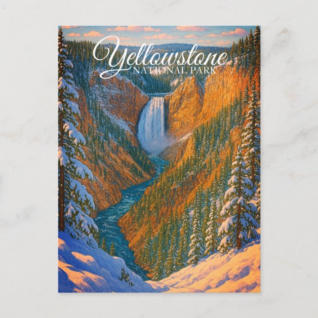LOWER FALLS, YELLOWSTONE NATIONAL PARK POSTCARD (Front)