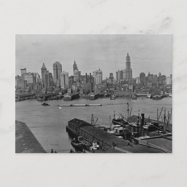 Lower New York Skyline East River New York City Postcard (Front)