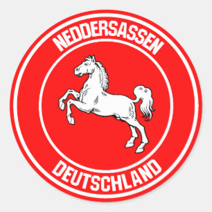 Lower Saxony Round Emblem Classic Round Sticker