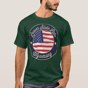 Lower Slide Lake - Patriotic Wyoming Souvenir T-Sh T-Shirt