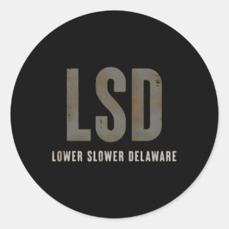 Lower Slower Delaware Classic Round Sticker