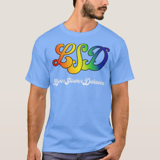 Lower Slower Delaware Multicolor 1960s Design  T-Shirt