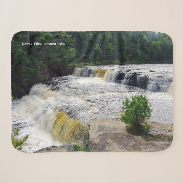 Lower Tahquamenon Falls sherpa blanket (Front (Horizontal))