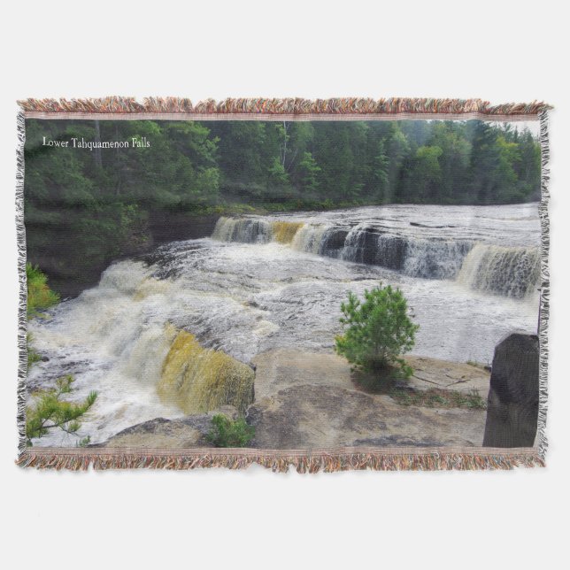 Lower Tahquamenon Falls throw blanket (Front)