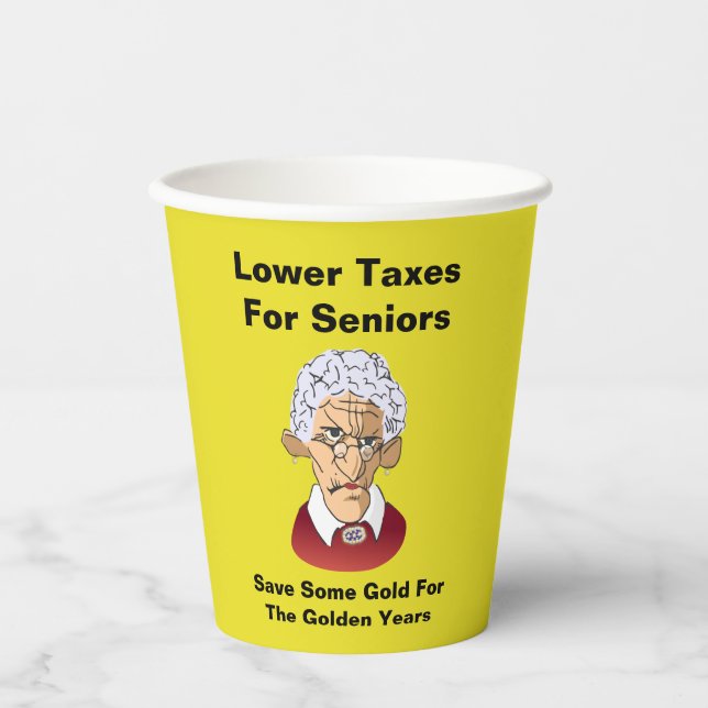 Lower Taxes For Seniors Paper Cups (Front)