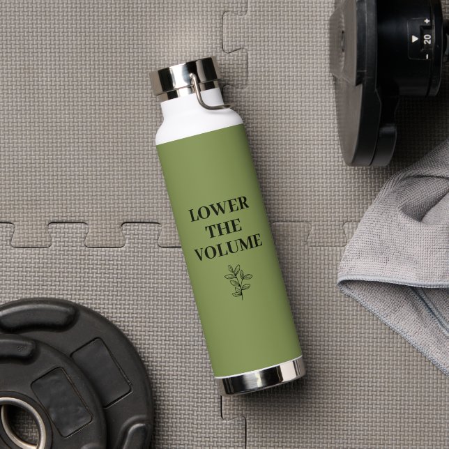 Lower the Volume Sage Green Water Bottle | Bamboo  (Gym (Rotated))