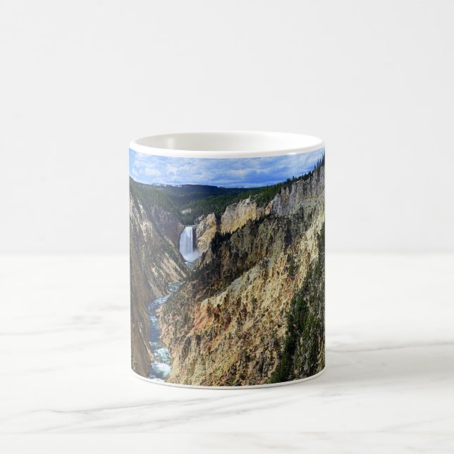 Lower Yellowstone Falls, Yellowstone National Park Coffee Mug (Center)