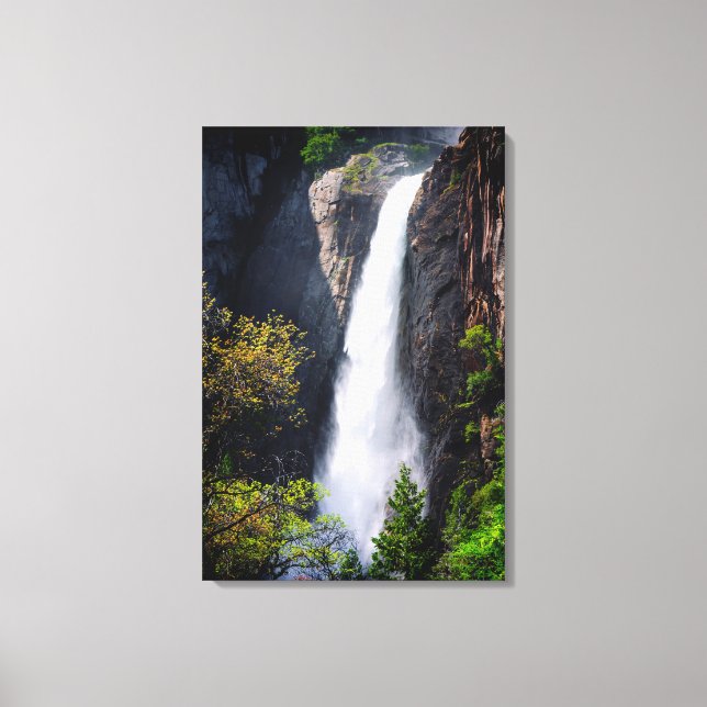 Lower Yosemite Falls Cascading Canvas Print (Front)