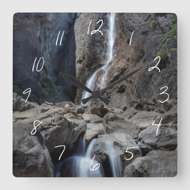 Lower Yosemite Falls Square Wall Clock (Front)