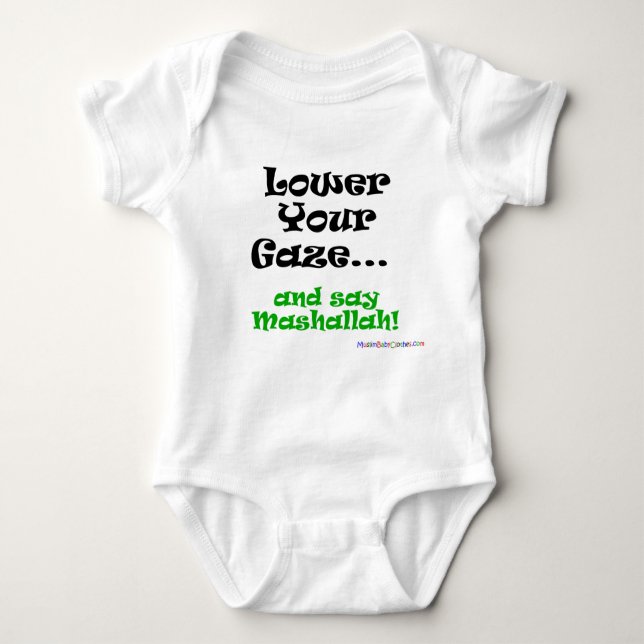 Lower your gaze baby bodysuit (Front)