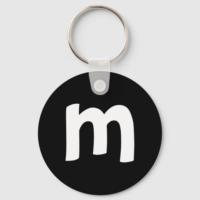 Lowercase Alphabet m Key Ring (Front)