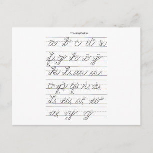 Lowercase Cursive Guide Postcard