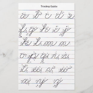 Lowercase Cursive Guide Stationery