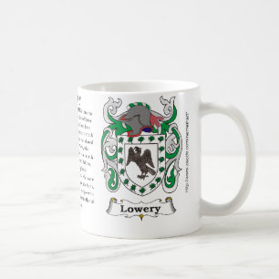 Lowery, the origin, meaning and the crest coffee mug