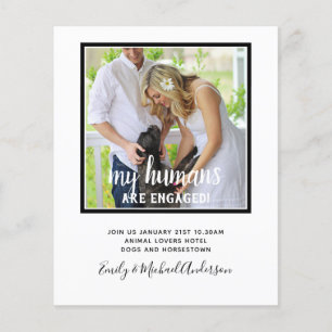 Lowest BUDGET Dog PHOTO Engagement Announcement Flyer