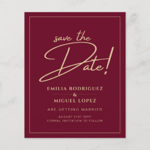 Lowest BUDGET GOLD TEXT Modern Save The Dates Flyer