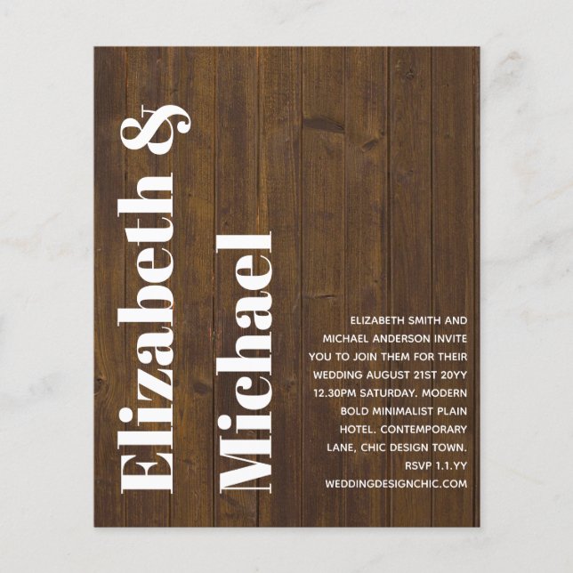 Lowest Budget Modern Bold Text Wedding Invitation Flyer (Front)