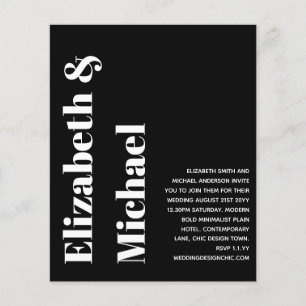 Lowest Budget Modern Bold Text Wedding Invitation Flyer