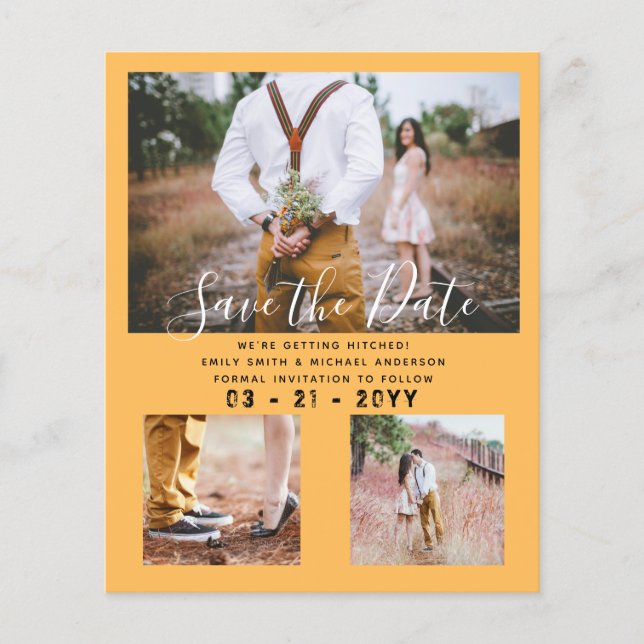 LOWEST BUDGET Photo Collage Save the Dates Modern Flyer (Front)