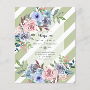 LOWEST BUDGET Pink Blue Flowers Wedding Invitation Flyer
