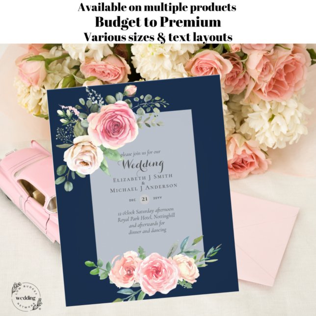 LOWEST BUDGET Pink Roses Floral Wedding Invites Flyer (Creator Uploaded)