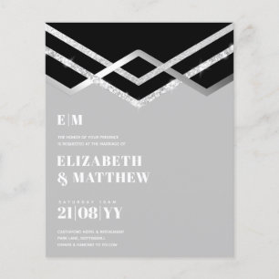 Lowest Budget Wedding FLYER Invite Glam Deco Chic