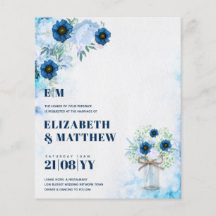 Lowest Budget Wedding FLYERS Boho Floral