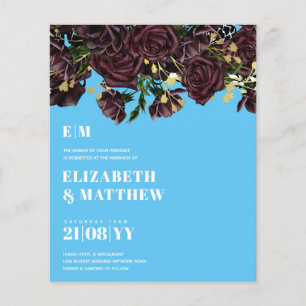 Lowest Budget Wedding FLYERS Dark Plum Marsala