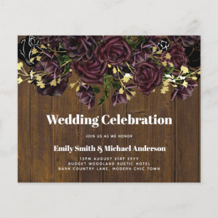 Lowest Budget Wedding FLYERS Dark Plum Marsala