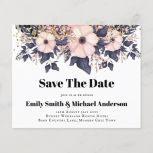 Lowest Budget Wedding FLYERS Pink Blue Floral