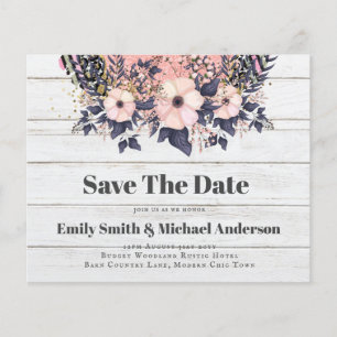 Lowest Budget Wedding FLYERS Pink Blue Floral