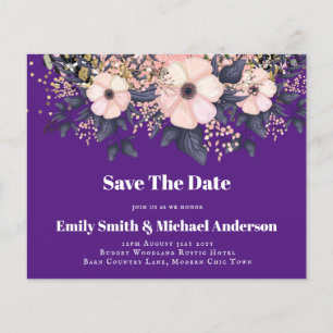 Lowest Budget Wedding FLYERS Pink Blue Floral