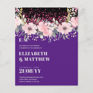Lowest Budget Wedding FLYERS Pink Flowers Girly