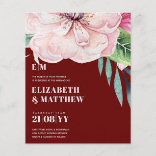 Lowest Budget Wedding FLYERS Pink Flowers Girly