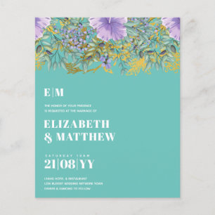 Lowest Budget Wedding FLYERS Purple Flowers