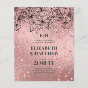 Lowest Budget Wedding FLYERS Rosegold Flowers