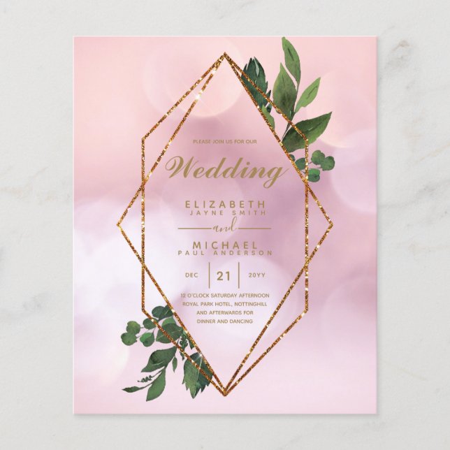 LOWEST BUDGET Wedding Invitations Greenery Frame Flyer (Front)